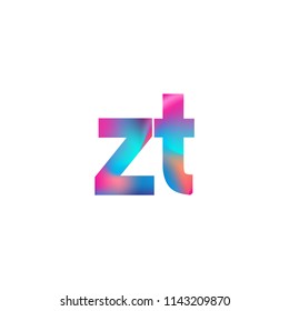 Initial Letter ZT Logo Lowercase colorful design, Modern and Simple Logo Design.
