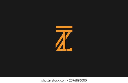 Initial letter ZT uppercase modern lines logo design template elements. Logo Design.