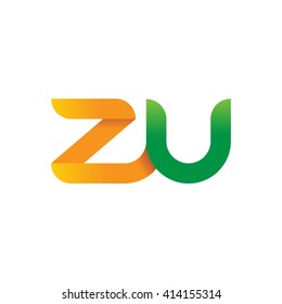 initial letter zu linked round lowercase logo orange green
