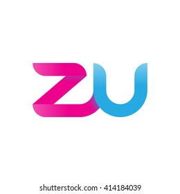 initial letter zu linked round lowercase logo pink blue purple