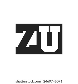 Initial Letter ZU Logo Design Vorlage. ZU Logo