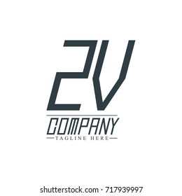 Initial Letter ZV Design Logo Template