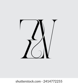 Letra inicial diseño del logotipo ZV creativo símbolo moderno monograma