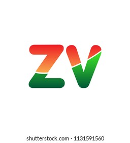 Initial Letter ZV Logo Lowercase, colorful logotype Modern and Simple Logo Design.