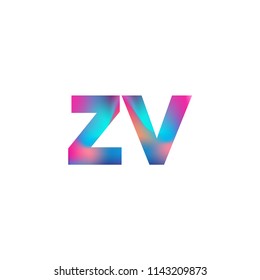Initial Letter ZV Logo Lowercase colorful design, Modern and Simple Logo Design.
