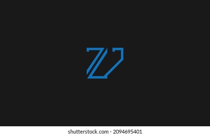 Initial letter ZV uppercase modern lines logo design template elements. Logo Design.