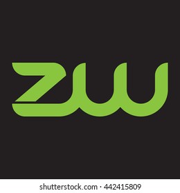 initial letter zw linked round lowercase logo green