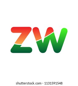 Initial Letter ZW Logo Lowercase, colorful logotype Modern and Simple Logo Design.