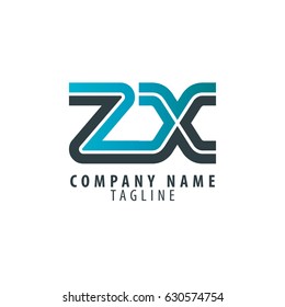 Initial Letter ZX Linked Design Logo
