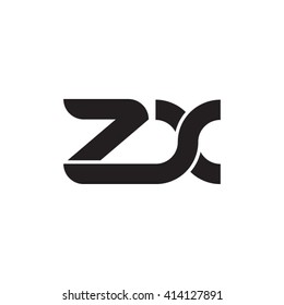 initial letter zx linked round lowercase monogram logo black