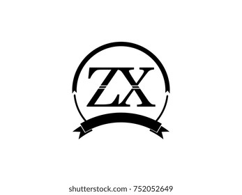 initial letter ZX logo monogram retro black