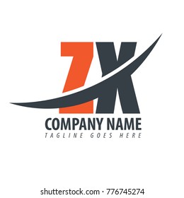 Initial Letter ZX Overlapping Logo