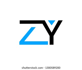 Initial Letter Zy Logo Template Design Stock Vector (Royalty Free ...