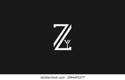 Initial letter ZY uppercase modern lines logo design template elements. Logo Design.