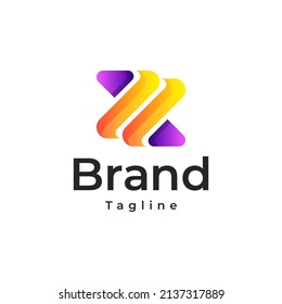 Initial Letter ZZ gradient color Logo.