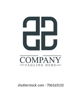 Initial Letter ZZ Linked Box Design Logo