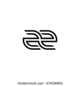 Initial letter zz, linked outline rounded lowercase, monogram black