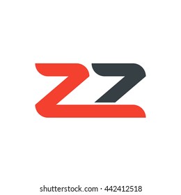 initial letter zz linked round lowercase logo red