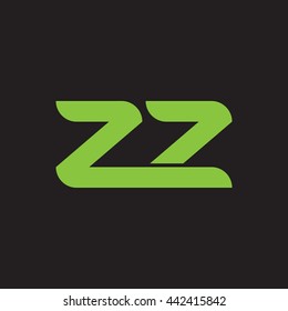 initial letter zz linked round lowercase logo green