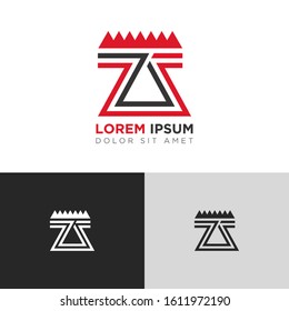 Initial Letter ZZ linked uppercase overlap modern logo design template. Suitable for business, consulting group company. Vector Illustration.