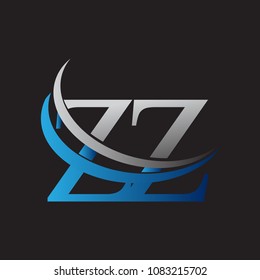 initial letter ZZ logotype company name colored blue and grey swoosh design. vector logo for business and company identity.

