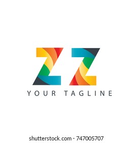 Initial Letter ZZ Rounded Design Logo