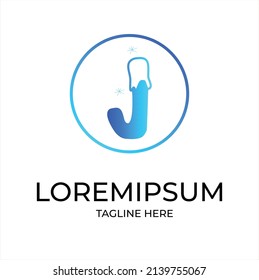 Initial LetterJ Logo Template Design alphabet with snow