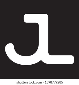initial letterJL modern linked circle round uppercase logo white black