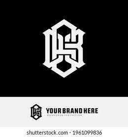 Initial letters 6, D, 3, D63, 63D or 6D3 overlapping, interlock, monogram logo, white color on black background
