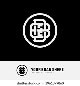 Initial letters 6, D, 3, D63, 63D or 6D3 overlapping, interlock, monogram logo, white color on black background