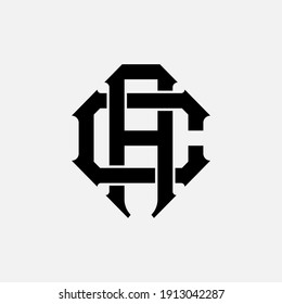 Initial letters A, C, AC or CA overlapping, interlock, monogram logo, black color on white background