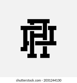 Initial letters A, P, AP or PA overlapping, interlocked monogram logo, black color on white background