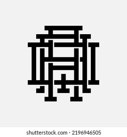 Initial letters A, Q, AAQ, AQA, or QAA, Monogram Logo, Interlock, Modern, Sporty, Black Color on White Background