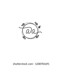 initial letters aa beauty spa logo design, with flower, love and butterfly illustration