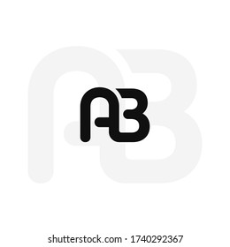 Initial letters AB linked monogram logo vector. Business logo monogram with two overlap letters inside circle isolated on white background.