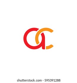 Initial letters ac round linked chain shape lowercase logo modern design red orange