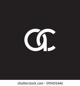 Initial letters ac round linked chain shape lowercase logo modern design white black background