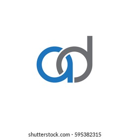 Initial letters ad round linked chain shape lowercase logo modern design blue gray