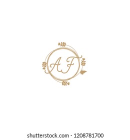 initial letters af beauty spa logo design, with flower, love and butterfly illustration