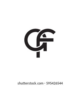 Initial letters af round linked chain shape lowercase logo modern design monogram black