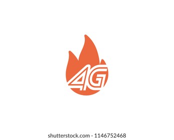 Initial letters AG in fire. Logo vector