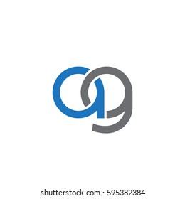 Initial letters ag round linked chain shape lowercase logo modern design blue gray