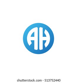 Initial letters AH circle shape blue simple modern logo