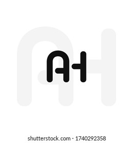Initial letters AH linked monogram logo vector. Business logo monogram with two overlap letters inside circle isolated on white background.