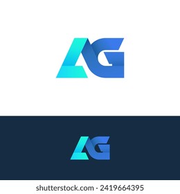 Diseño del logotipo de las letras iniciales AH. Diseño de logotipo de letras alfa alfabético 
con vectores de colores azul y turquesa