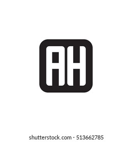 Initial letters AH rounded square shape monogram black simple modern logo