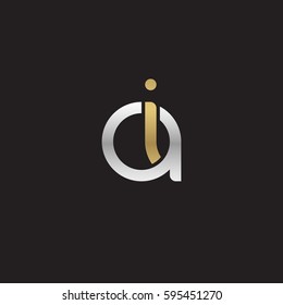Initial letters ai, round linked chain shape lowercase logo modern design silver gold