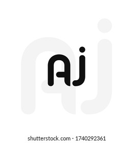 Initial letters AJ linked monogram logo vector. Business logo monogram with two overlap letters inside circle isolated on white background.