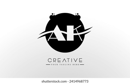 Initial Letters AK Circle Logo Fully Editable Logo Template
