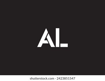 Initial letters AL overlapping fold logo